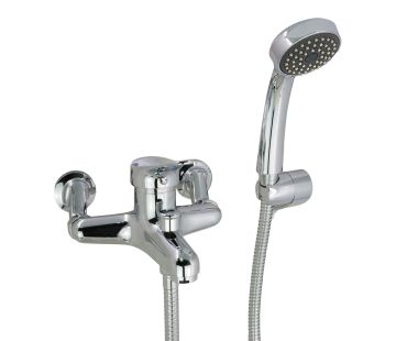 Forte Exposed Bath Mixer with Handshower 20mm Chrome