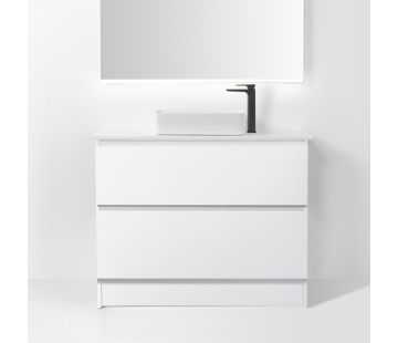Soft Solid Surface 1000 Floor Standing Vanity, 2 Drawers