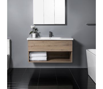 Soft 1200 Wall-Hung Vanity 1 Drawer, 1 Open Shelf