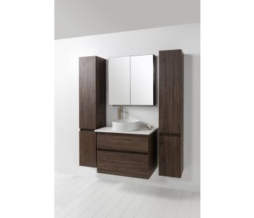 Soft Tall Wall-Hung Cabinet, 2 Doors, 4 Internal Shelves