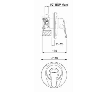 Futura Shower Mixer with Fastflow II - Chrome