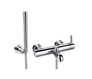 Elisa Wall Mounted Bath Mixer and Shower Set Chrome