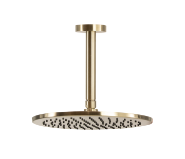 Scarab Rain Shower with Ceiling Arm Brushed Gold