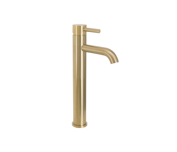 Scarab Tall Basin Mixer Brushed Gold (Knurled Handle)