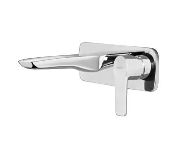 Goccia 2 Hole Wall Mounted Basin Mixer Mains Pressure - Chrome