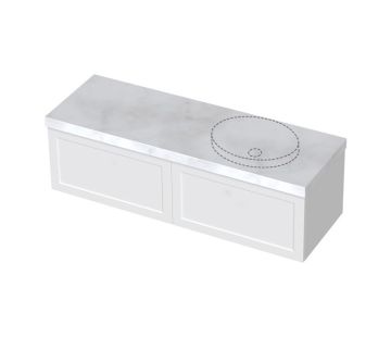 London 1500 Push-to-Open Wall Right Vanity - 2 Drawer 