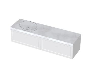 London 1800 Push-to-Open Wall Left Vanity - 2 Drawer 