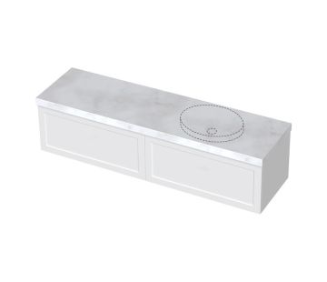 London 1800 Push-to-Open Wall Right Vanity - 2 Drawer 