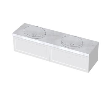 London 1800 Push-to-Open Wall Double Vanity - 2 Drawer 