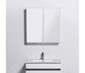 Mirror Unit 750 - 2 Doors, 2 Glass Shelves