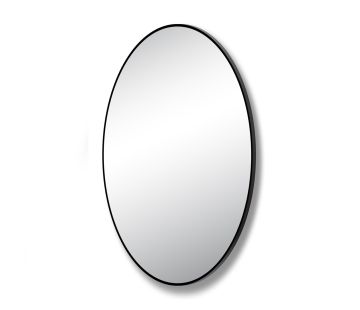 Oscuro Black Oval Mirror