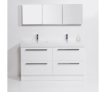 Splash 1500 Floor Standing Vanity, 4 Drawers, Double Bowl