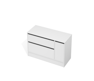 City 50 Vanity 1200 Floor - 1 Door, 2 Drawers