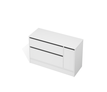 City 50 Vanity 1300 Floor - 1 Door, 2 Drawers