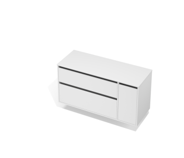 City 50 Vanity 1300 Wall - 1 Door, 2 Drawers