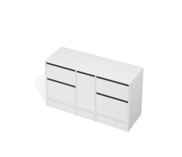 City 50 Vanity 1400 Floor - 1 Door, 4 Drawers