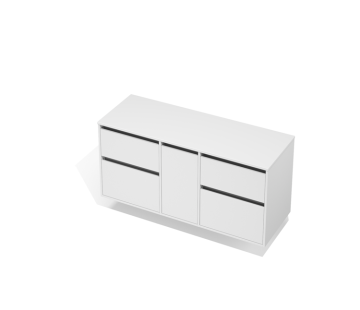 City 50 Vanity 1400 Wall - 1 Door, 4 Drawers