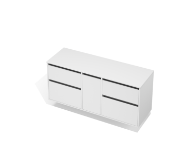 City 50 Vanity 1500 Wall - 1 Door, 4 Drawers