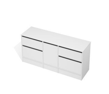 City 50 Vanity 1700 Floor - 1 Door, 4 Drawers