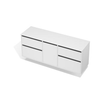 City 50 Vanity 1700 Wall - 1 Door, 4 Drawers