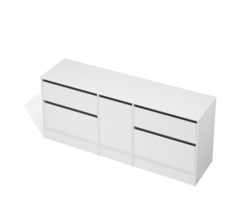 City 50 Vanity 1900 Floor - 1 Door, 4 Drawers