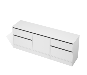 City 50 Vanity 2100 Floor - 2 Door, 4 Drawers