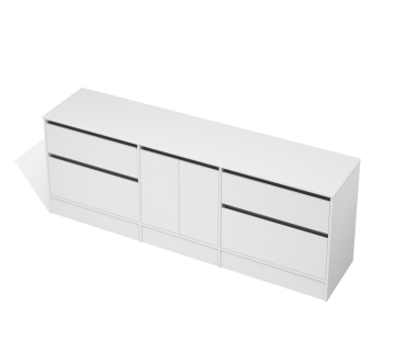 City 50 Vanity 2200 Floor - 2 Door, 4 Drawers