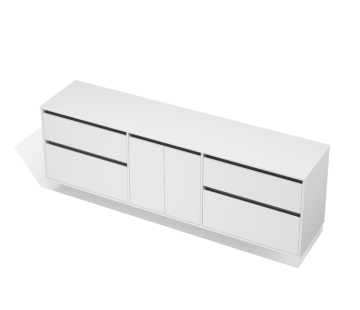 City 50 Vanity 2200 Wall - 2 Door, 4 Drawers
