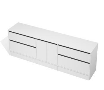 City 50 Vanity 2400 Floor - 2 Door, 4 Drawers