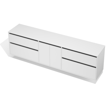 City 50 Vanity 2400 Wall - 2 Door, 4 Drawers