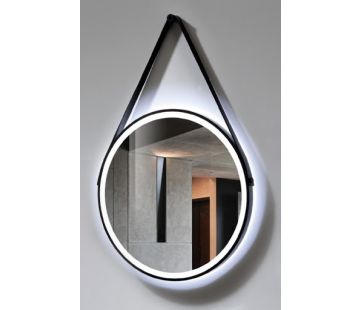LED Decorative Round Strap Mirror with Demister