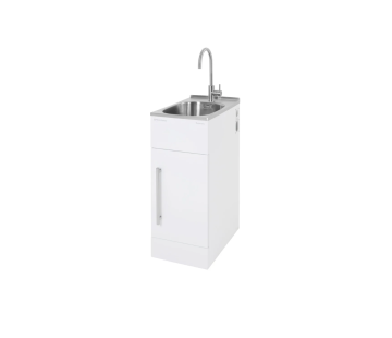 Slim Supertub Series 3, Stainless Steel Gooseneck Tap white