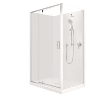 Valencia Elite 2-Sided Corner Acrylic Showers - Pivot Door