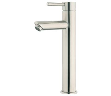 Stainless Minimal High Rise Basin Mixer Stainless Steel