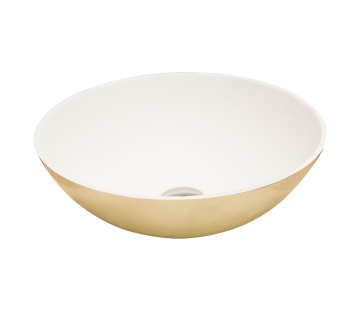 iStone Round Basin 400 x 130mm Metallic Gold