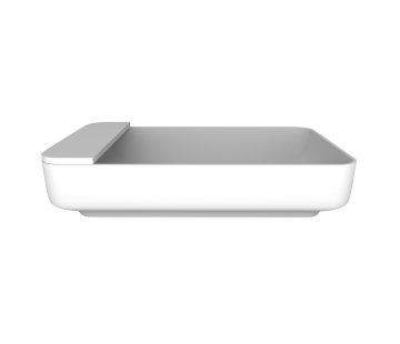 iStone Carre Basin 550mm Gloss White (With Tray)