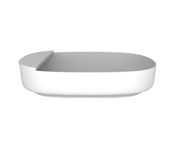 iStone Ovale Basin 550mm Gloss White (With Tray)