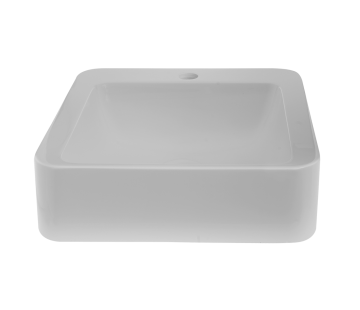 iStone Soft Square Basin 410 x 415 x 105mm Gloss White