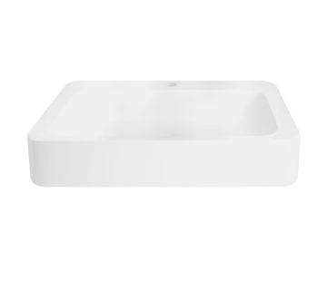 iStone Soft Rectangle Basin 600 x 415 x 105mm (No Tap Hole) Gloss White