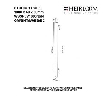Studio Pole 1000 LV (12V) Towel Warmer